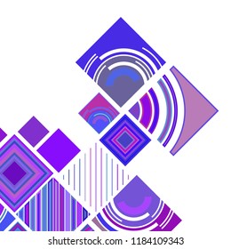 abstract geometric background with abstract colored rhombuses and lines, vector