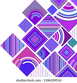 abstract geometric background with abstract colored rhombuses and lines, vector