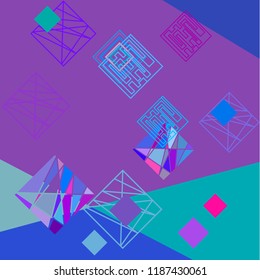 abstract geometric background with colored rhombuses vector