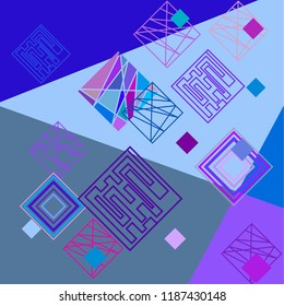 abstract geometric background with colored rhombuses vector