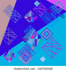 abstract geometric background with colored rhombuses vector