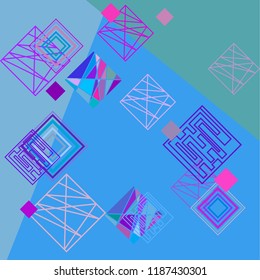 abstract geometric background with colored rhombuses vector
