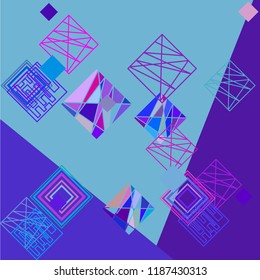 abstract geometric background with colored rhombuses vector