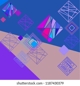 abstract geometric background with colored rhombuses vector