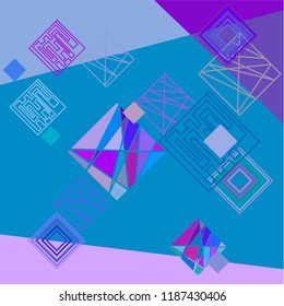 abstract geometric background with colored rhombuses vector