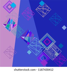 abstract geometric background with colored rhombuses vector