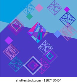 abstract geometric background with colored rhombuses vector