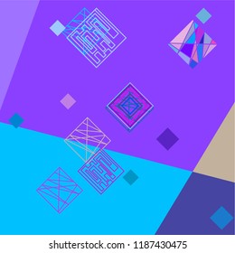 abstract geometric background with colored rhombuses vector