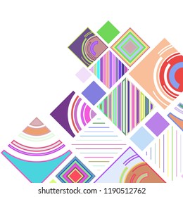 abstract geometric background with abstract colored rhombuses and lines, vector