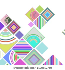 abstract geometric background with abstract colored rhombuses and lines, vector