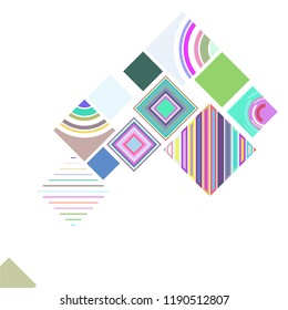 abstract geometric background with abstract colored rhombuses and lines, vector