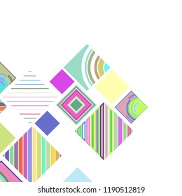 abstract geometric background with abstract colored rhombuses and lines, vector