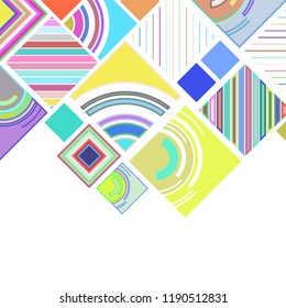 abstract geometric background with abstract colored rhombuses and lines, vector