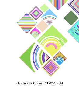 abstract geometric background with abstract colored rhombuses and lines, vector