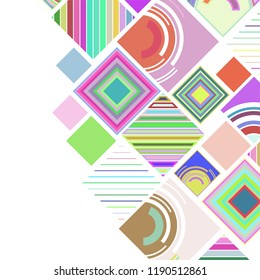 abstract geometric background with abstract colored rhombuses and lines, vector