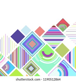 abstract geometric background with abstract colored rhombuses and lines, vector