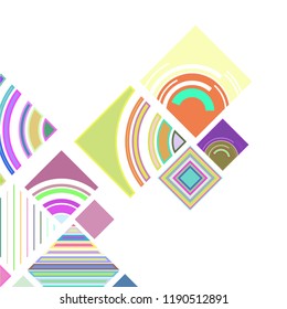 abstract geometric background with abstract colored rhombuses and lines, vector