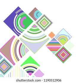 abstract geometric background with abstract colored rhombuses and lines, vector