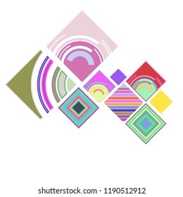abstract geometric background with abstract colored rhombuses and lines, vector