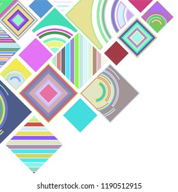 abstract geometric background with abstract colored rhombuses and lines, vector