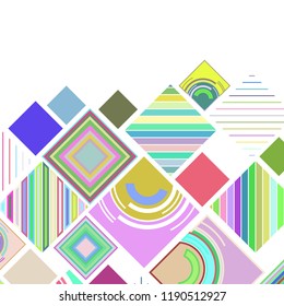 abstract geometric background with abstract colored rhombuses and lines, vector