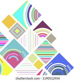 abstract geometric background with abstract colored rhombuses and lines, vector