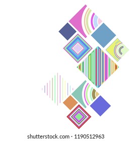 abstract geometric background with abstract colored rhombuses and lines, vector