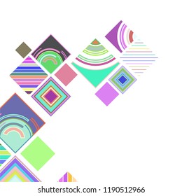 abstract geometric background with abstract colored rhombuses and lines, vector
