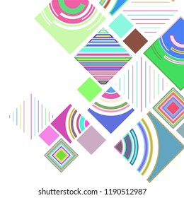 abstract geometric background with abstract colored rhombuses and lines, vector