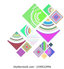 abstract geometric background with abstract colored rhombuses and lines, vector