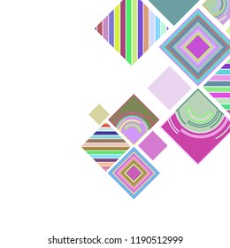 abstract geometric background with abstract colored rhombuses and lines, vector