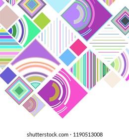 abstract geometric background with abstract colored rhombuses and lines, vector