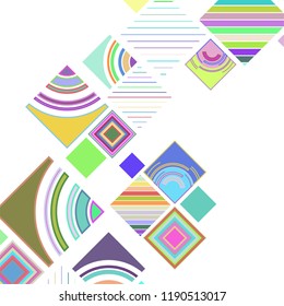 abstract geometric background with abstract colored rhombuses and lines, vector