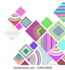 abstract geometric background with abstract colored rhombuses and lines, vector