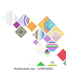 abstract geometric background with abstract colored rhombuses and lines, vector