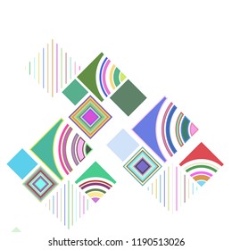 abstract geometric background with abstract colored rhombuses and lines, vector