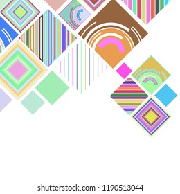 abstract geometric background with abstract colored rhombuses and lines, vector