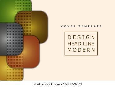 Abstract geometric background, colored round squares form a banner. Modern template for business brochure, flyer, presentation or web design layout. Vector illustration