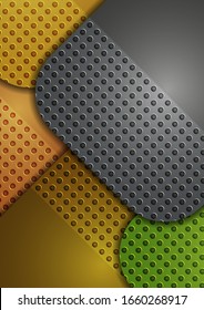 Abstract geometric background, colored round squares form a banner. Modern template for business brochure, flyer, presentation or web design layout. Vector illustration