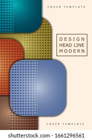 Abstract geometric background, colored round squares form a banner. Modern template for business brochure, flyer, presentation or web design layout. Vector illustration