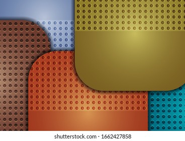 Abstract geometric background, colored round squares form a banner. Modern template for business brochure, flyer, presentation or web design layout. Vector illustration