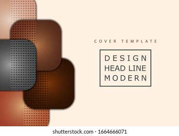 Abstract geometric background, colored round squares form a banner. Modern template for business brochure, flyer, presentation or web design layout. Vector illustration