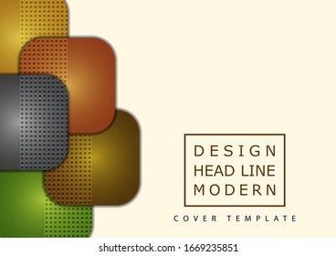 Abstract geometric background, colored round squares form a banner. Modern template for business brochure, flyer, presentation or web design layout. Vector illustration