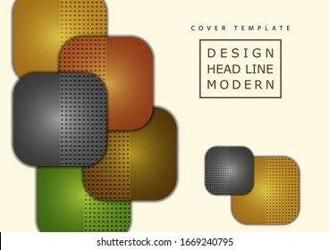 Abstrakter geometrischer Hintergrund, farbige runde Quadrate bilden ein Banner. Moderne Vorlage für Geschäftsbroschüre, Flyer, Präsentation oder Webdesign. Vektorillustration