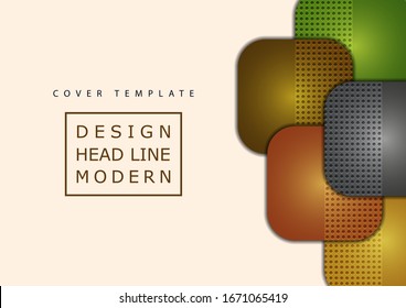Abstract geometric background, colored round squares form a banner. Modern template for business brochure, flyer, presentation or web design layout. Vector illustration