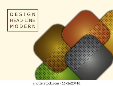Fondo geométrico abstracto, cuadrados redondos de color forman un cartel. Plantilla moderna para el folleto de negocios, volante, presentación o diseño web. Ilustración del vector