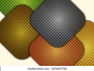 Fondo geométrico abstracto, cuadrados redondos de color forman un cartel. Plantilla moderna para el folleto de negocios, volante, presentación o diseño web. Ilustración del vector