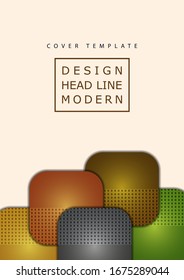 Abstrakter geometrischer Hintergrund, farbige runde Quadrate bilden ein Banner. Moderne Vorlage für Geschäftsbroschüre, Flyer, Präsentation oder Webdesign. Vektorillustration