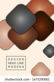 Abstract geometric background, colored round squares form a banner. Modern template for business brochure, flyer, presentation or web design layout. Vector illustration