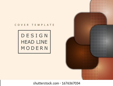 Abstract geometric background, colored round squares form a banner. Modern template for business brochure, flyer, presentation or web design layout. Vector illustration